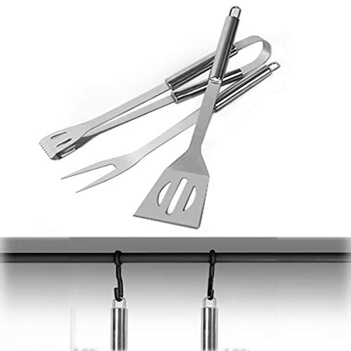 Thumbnail 3 de GQC 3-piece BBQ Grill Tool Set with Carry Bag (stainless steel spatula, tongs and fork)