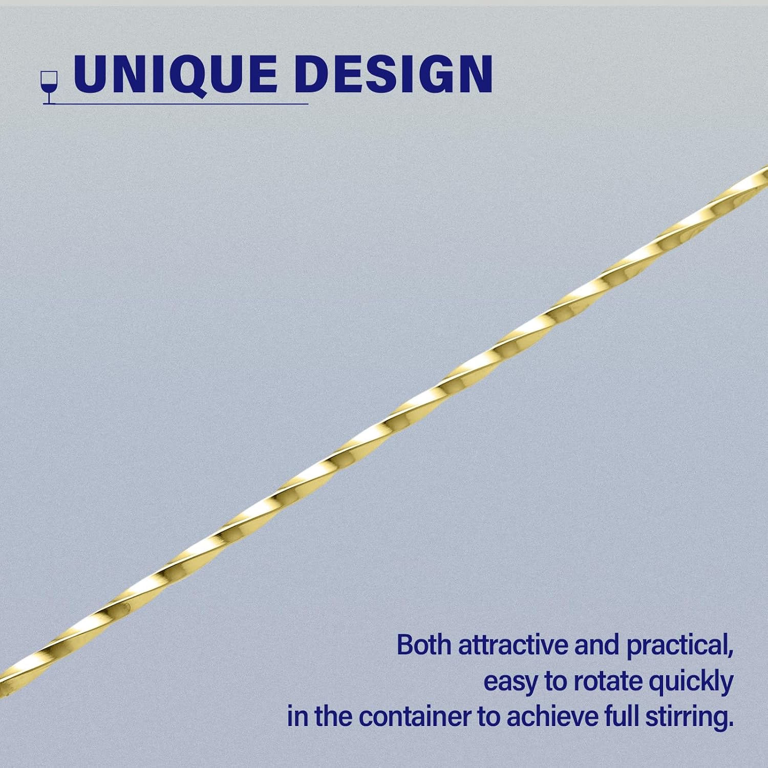 Detalle 2 de BRIOUT BarSpoon-12Inch Cocktail Mixing Spoons, 2-Piece Gold 18/8 Steel Set