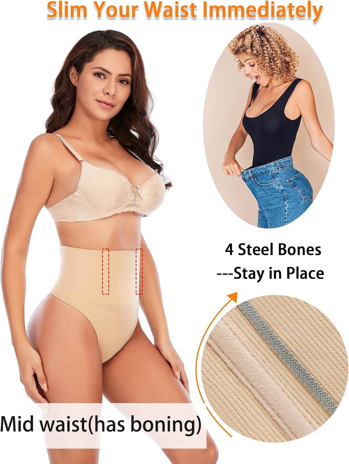 Thumbnail 2 de Werena Tummy Control Thong Shapewear for Women — Seamless Light-Compression Body Shaper