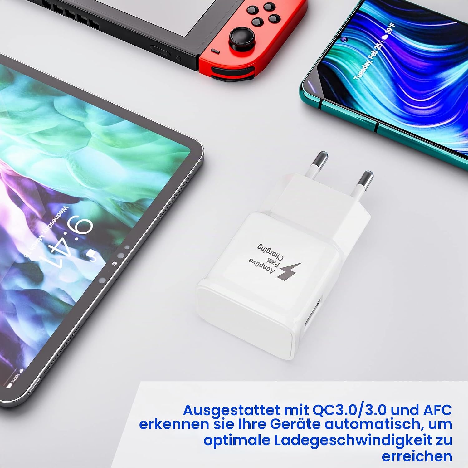 Thumbnail 4 de 4er-Set USB Schnellladegerät Stecker für Samsung Galaxy & mehr – AFC kompatibel, 15 W