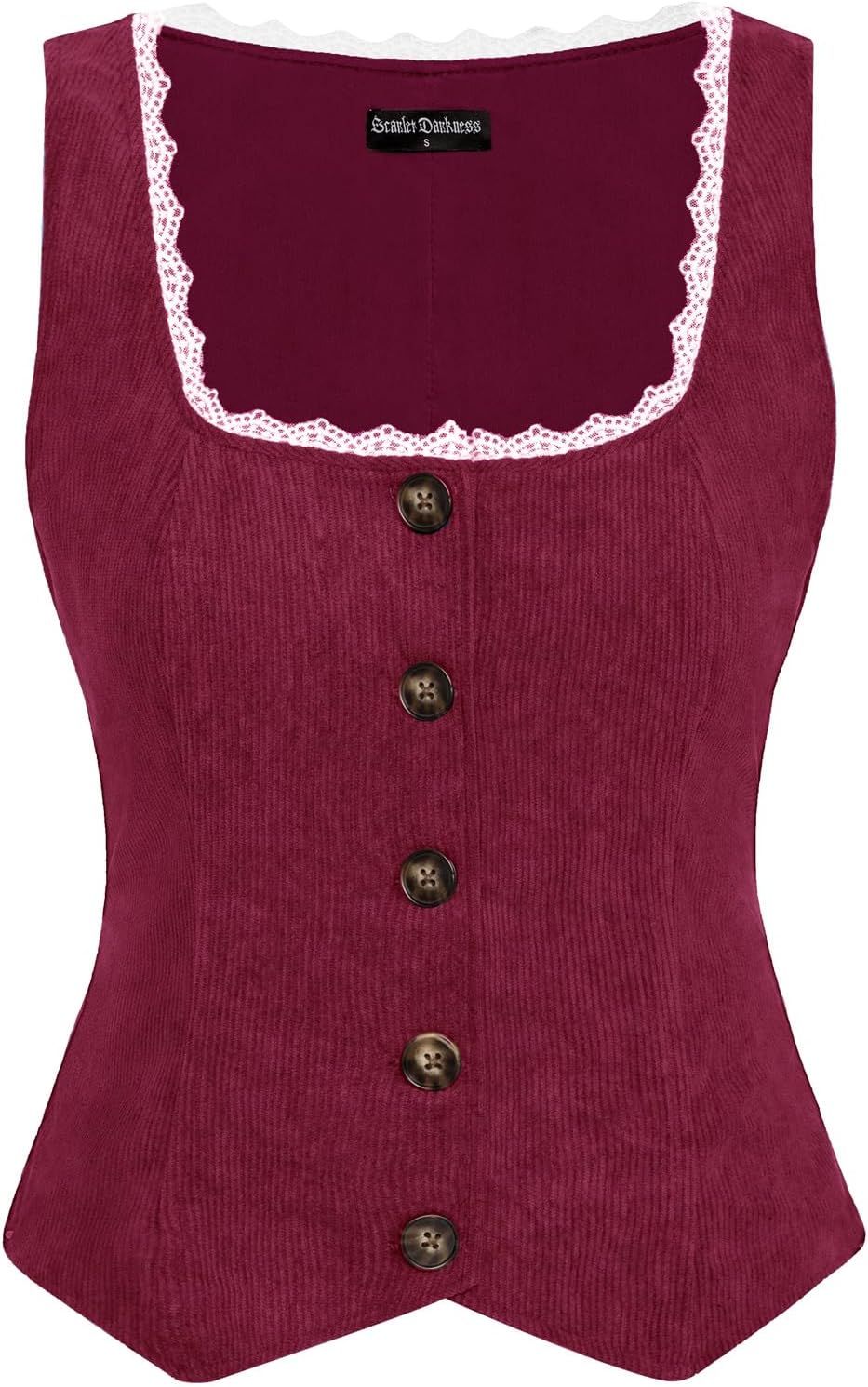 Thumbnail 5 de SCARLET DARKNESS Corset velours côtelé vintage