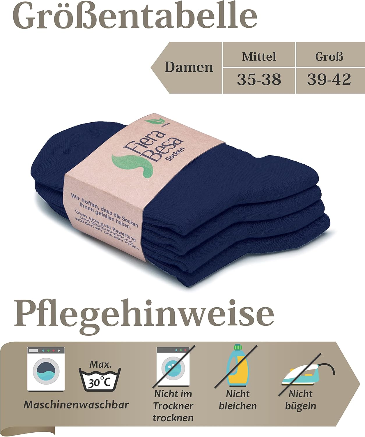Detalle 1 de Fiera Besa BESA2022BDDA Diabetic Ankle Socks, Bamboo Blend, Seamless Toe, 4 Pairs