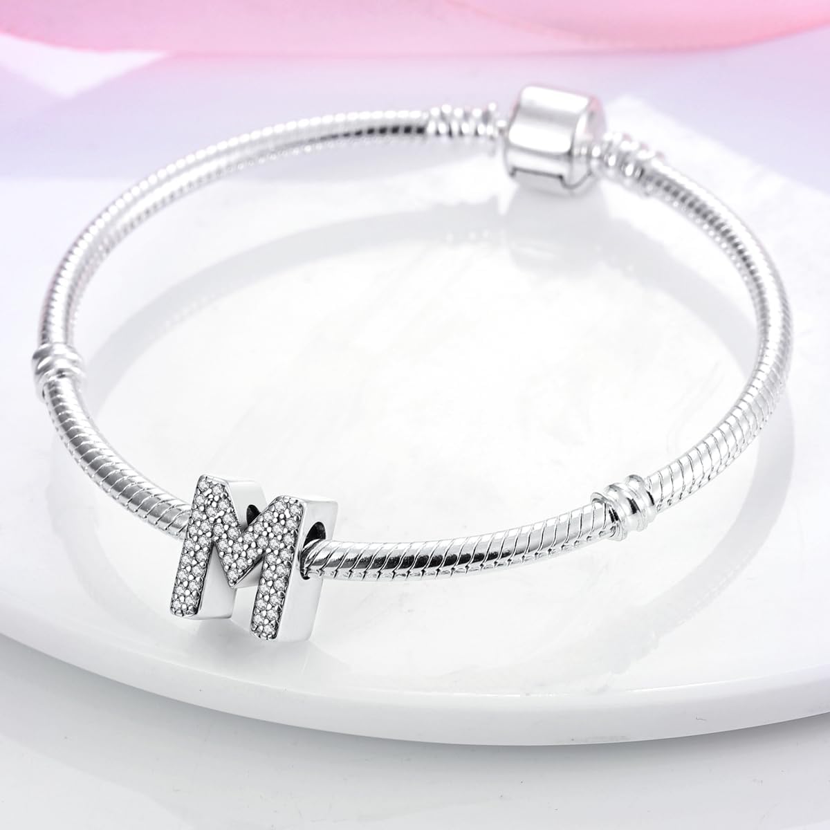Thumbnail 5 de QIKAOLA S925 Sterling Silber A–Z Buchstaben Charms für Pandora‑Armbänder