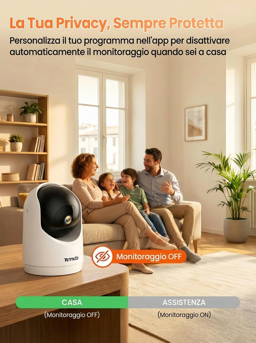 Thumbnail 6 de Tenda CP3 Tenda Telecamera Wi‑Fi interna 2K con WiFi 6, visione notturna 360° e AI umana