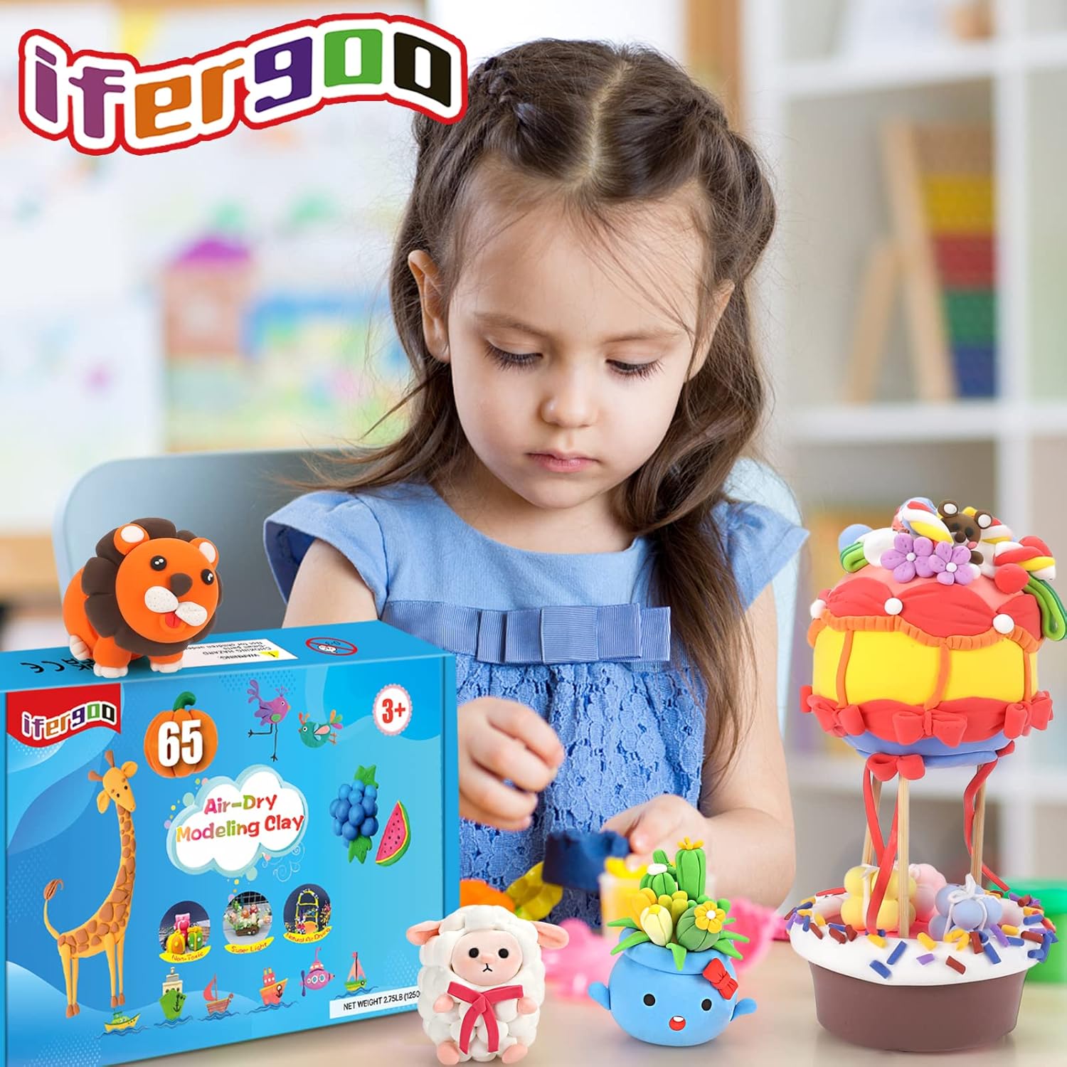 Thumbnail 6 de iFergoo Air Dry Clay 65-colour modelling set 🎨