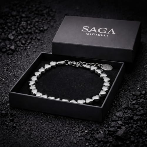 Thumbnail 3 de SAGA GIOIELLI Bracciale donna cuori in Acciaio Inox – Regalo elegante e durevole