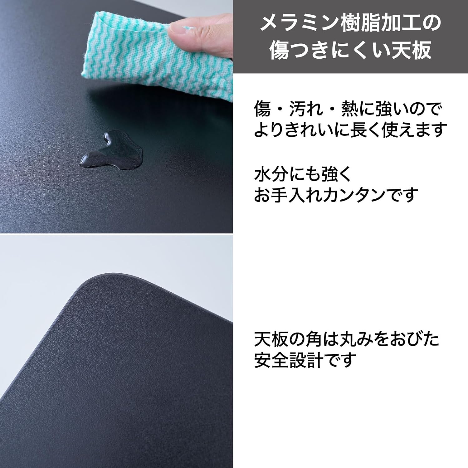 Detalle 1 de 山善(YAMAZEN) RYST5040H*4(BKBK4 折りたたみサイドテーブル 4台セット ブラック