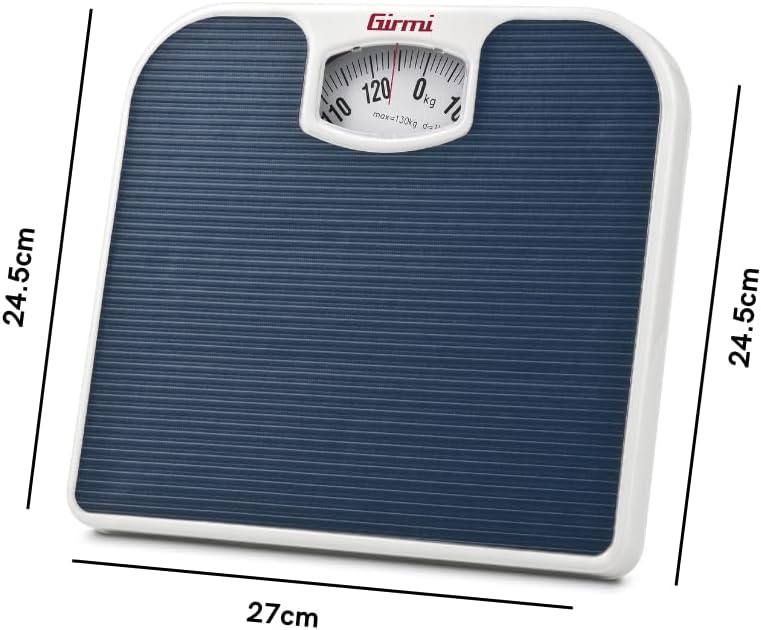 Detalle de Girmi BP02 bilancia pesapersone meccanica analogica blu, portata fino a 130 kg