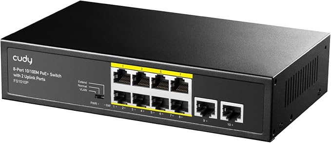 Detalle de Cudy FS1010P Switch PoE+ 10 Puertos Ethernet ⚡