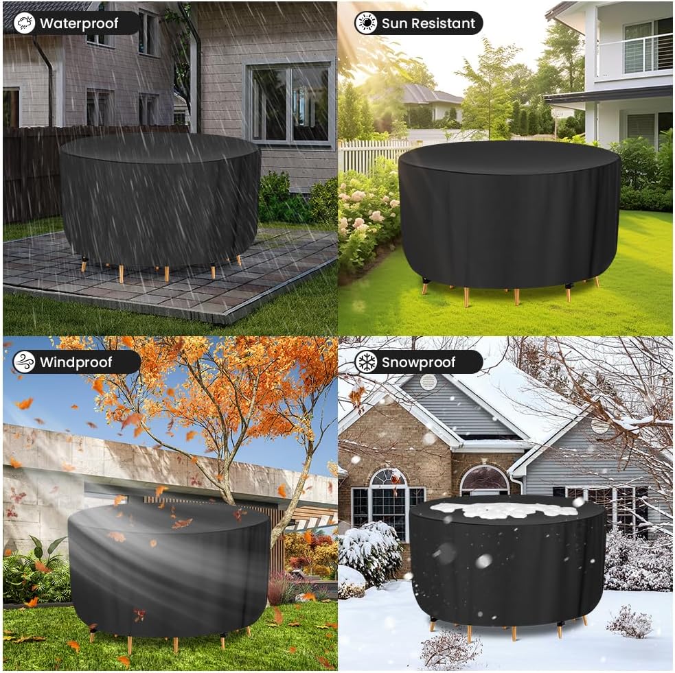 Thumbnail 6 de Housse AOOWU pour salon de jardin 128 × 71 cm, anti-UV et imperméable (Oxford 210D) avec cordon de serrage