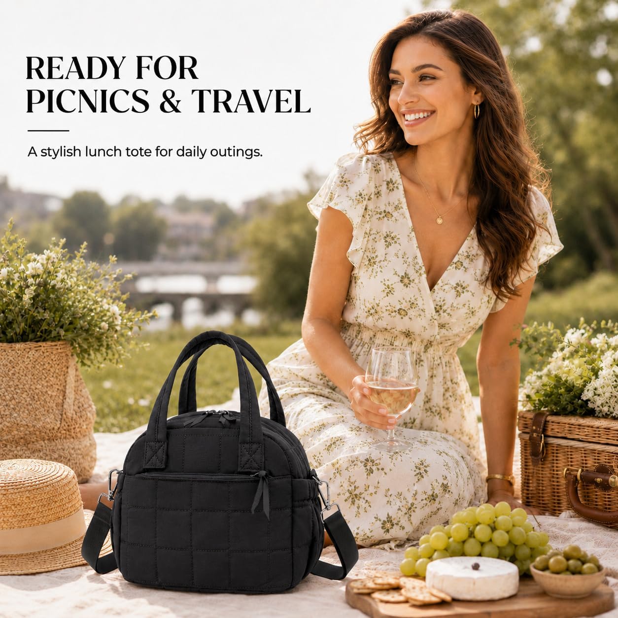Thumbnail 2 de LEDAOU Quilted Insulated Lunch Bag for Women, 9L: Lightweight, Stylish, and Ready for Work, School, or Travel