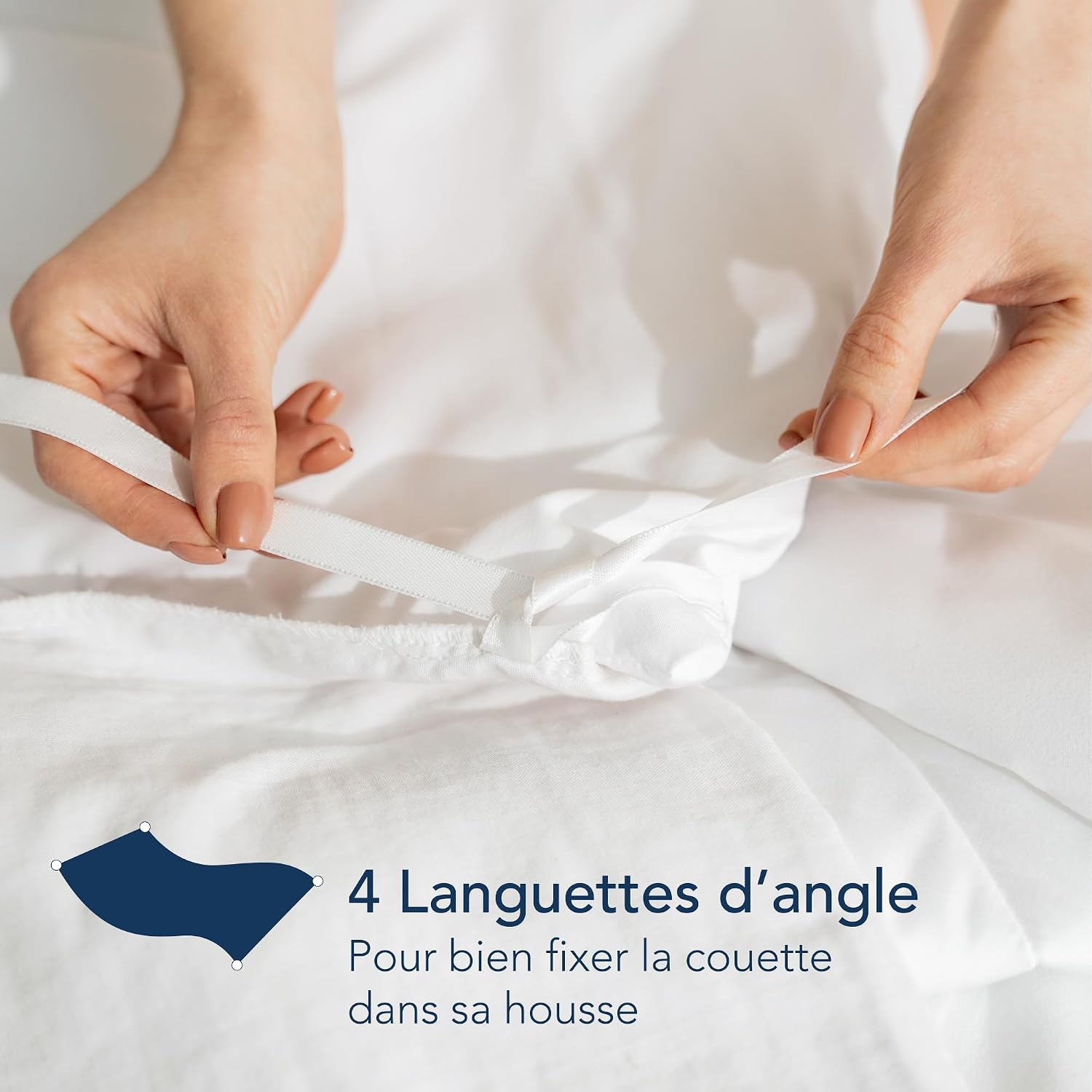 Detalle de Dreamzie Couette Été 140x200 en Microfibre — légère, hypoallergénique et certifiée Oeko-Tex