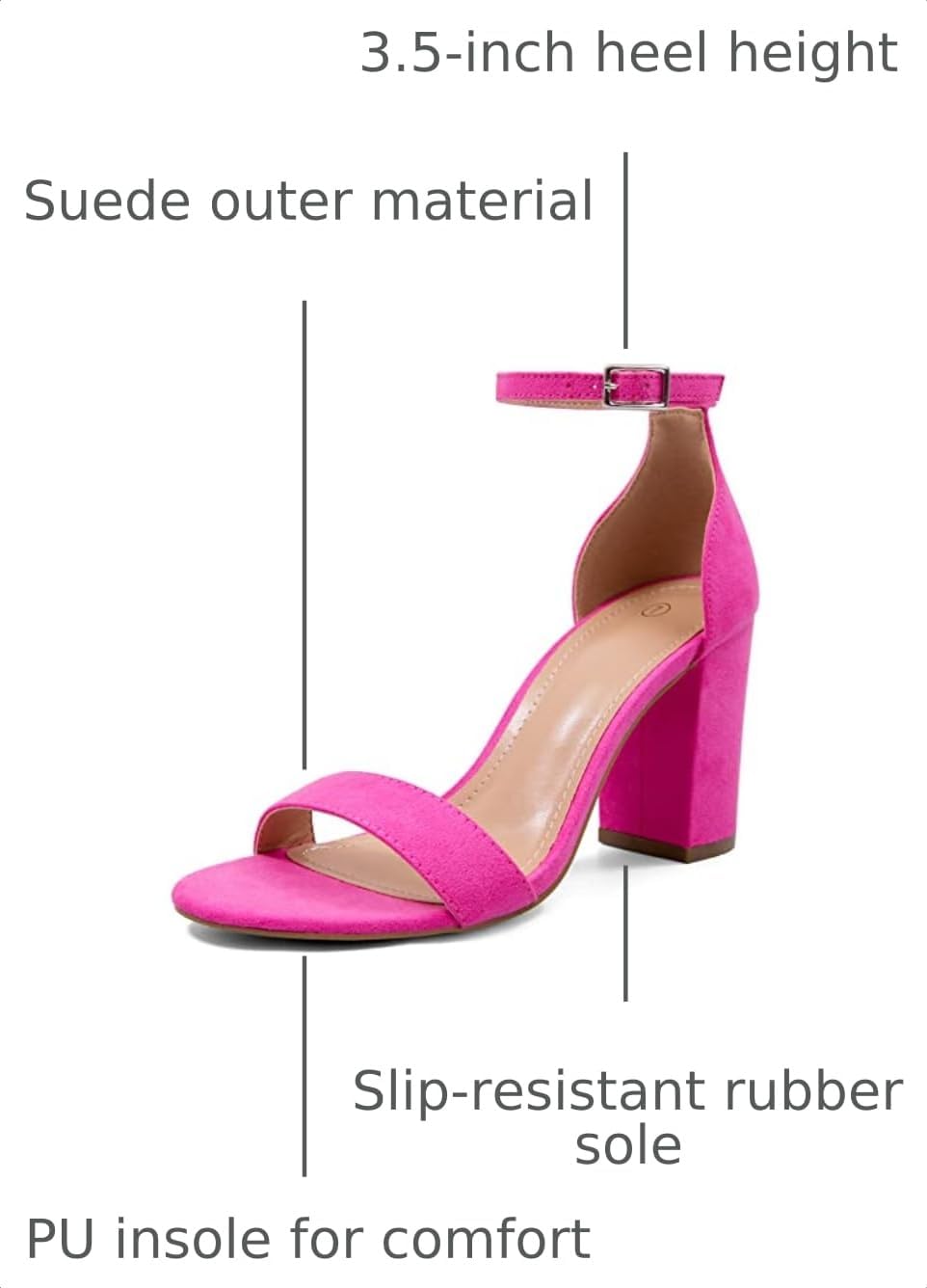Detalle de COASIS Women's Chunky Block Heels Open Toe Ankle Strap Sandals