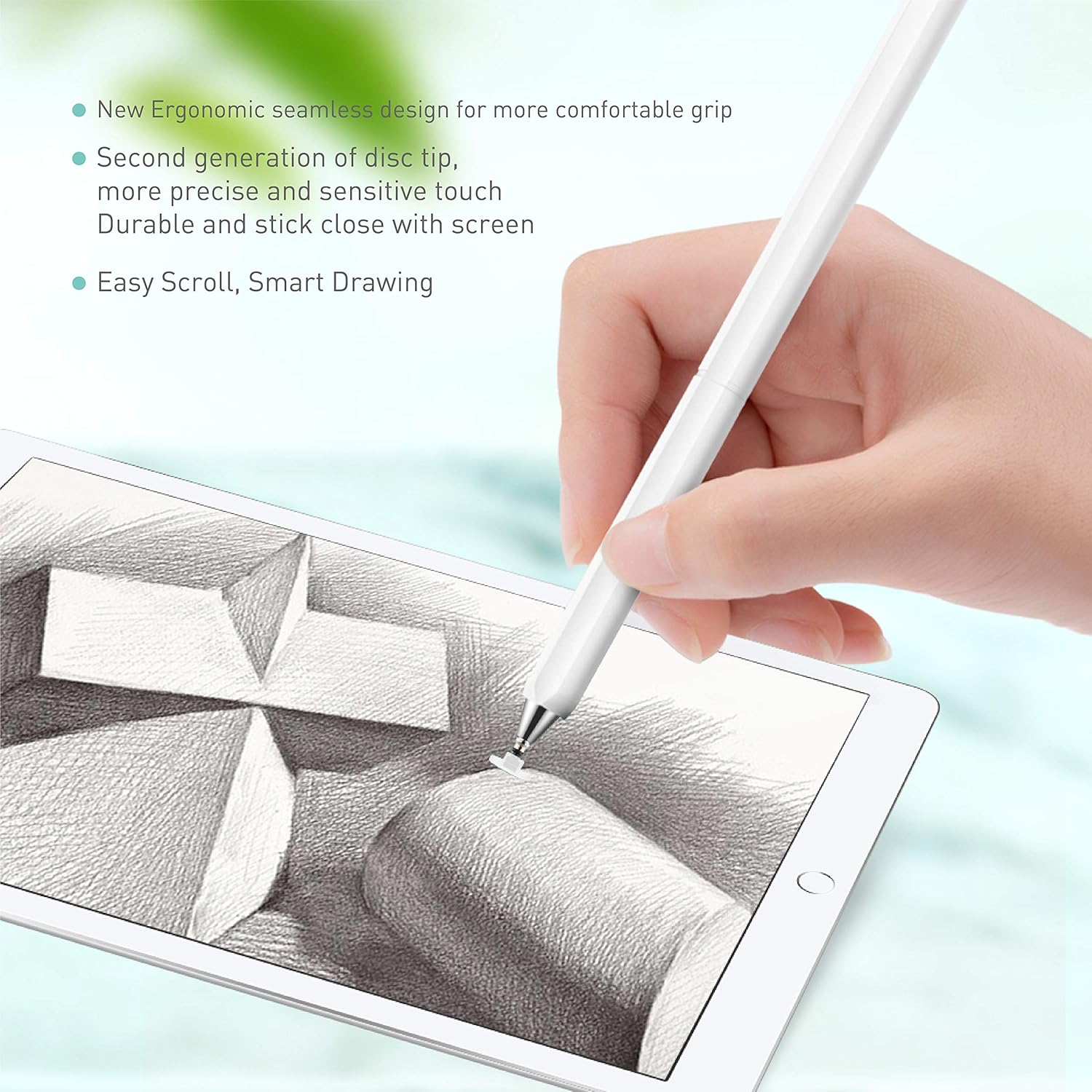 Thumbnail 3 de OASO Universal High-Sensitive Capacitive Disc Tip Stylus — Rotate & Hide Disc Tip, No Cap, Leather Case Included