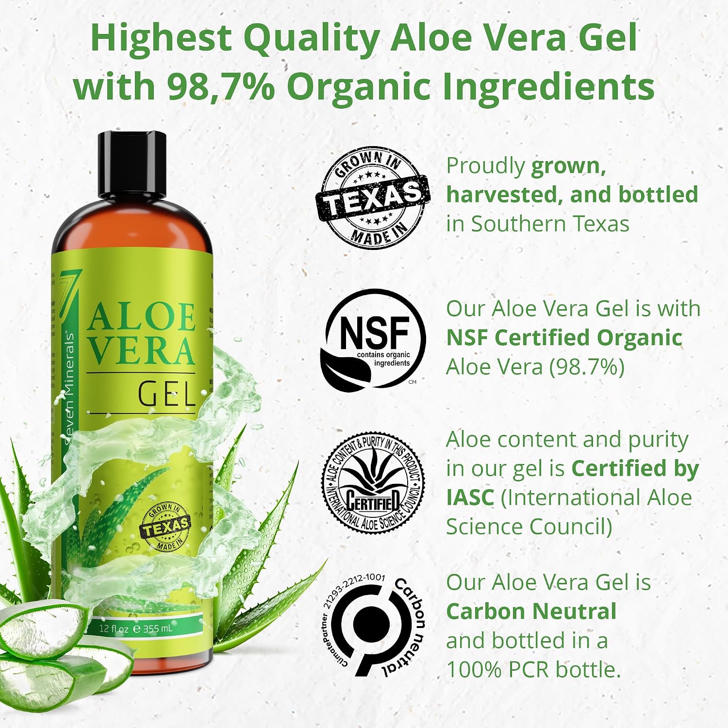 Detalle 2 de Seven Minerals Aloe Vera Gel 12oz