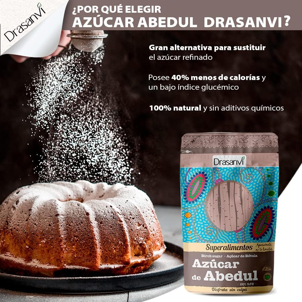 Thumbnail 2 de Drasanvi Azúcar de Abedul Puro 🌿 Xilitol Bajo en Calorías 300 g
