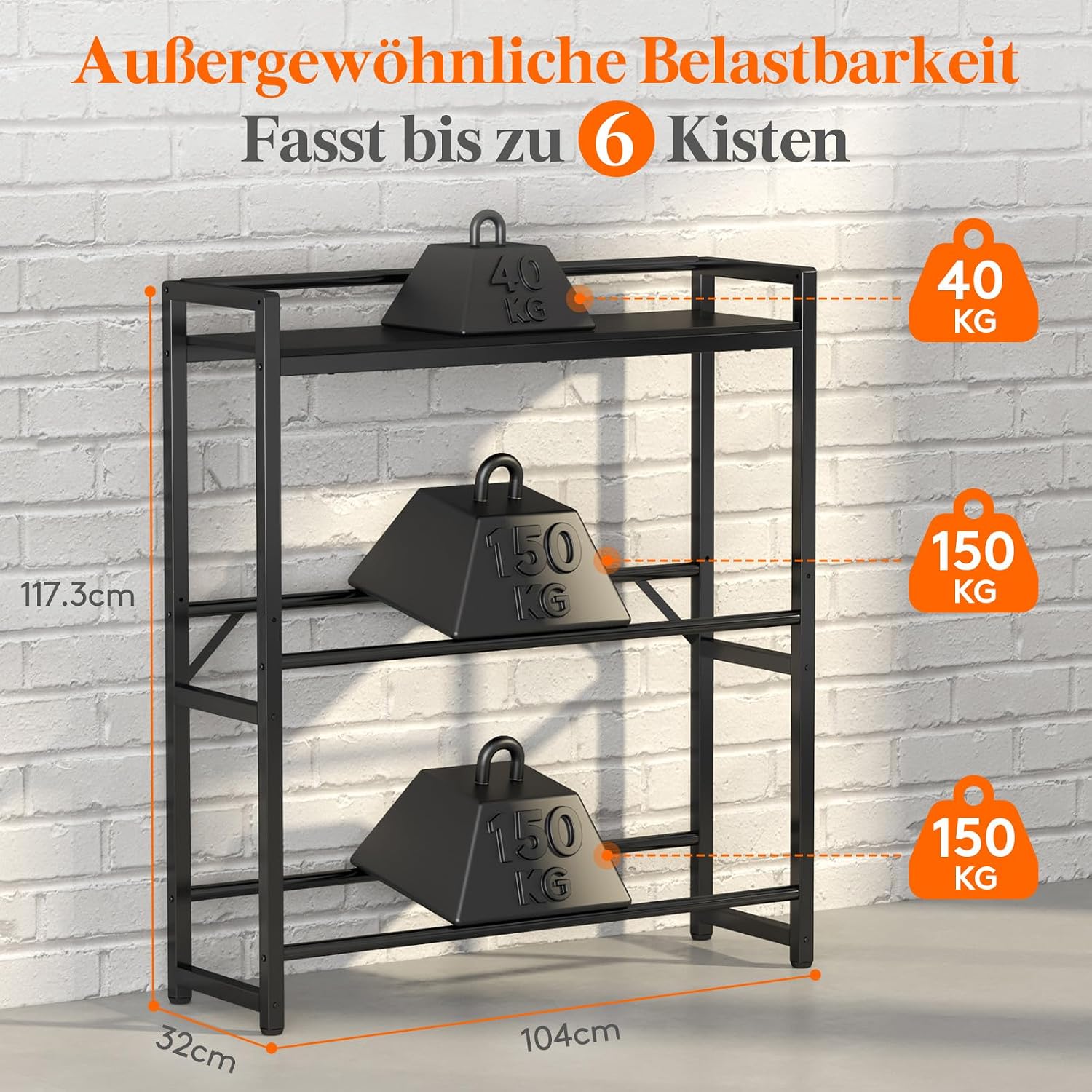 Detalle 2 de Lifewit Getränkekistenregal mit Ablage für 6 Kisten – robustes Metallregal, freistehend