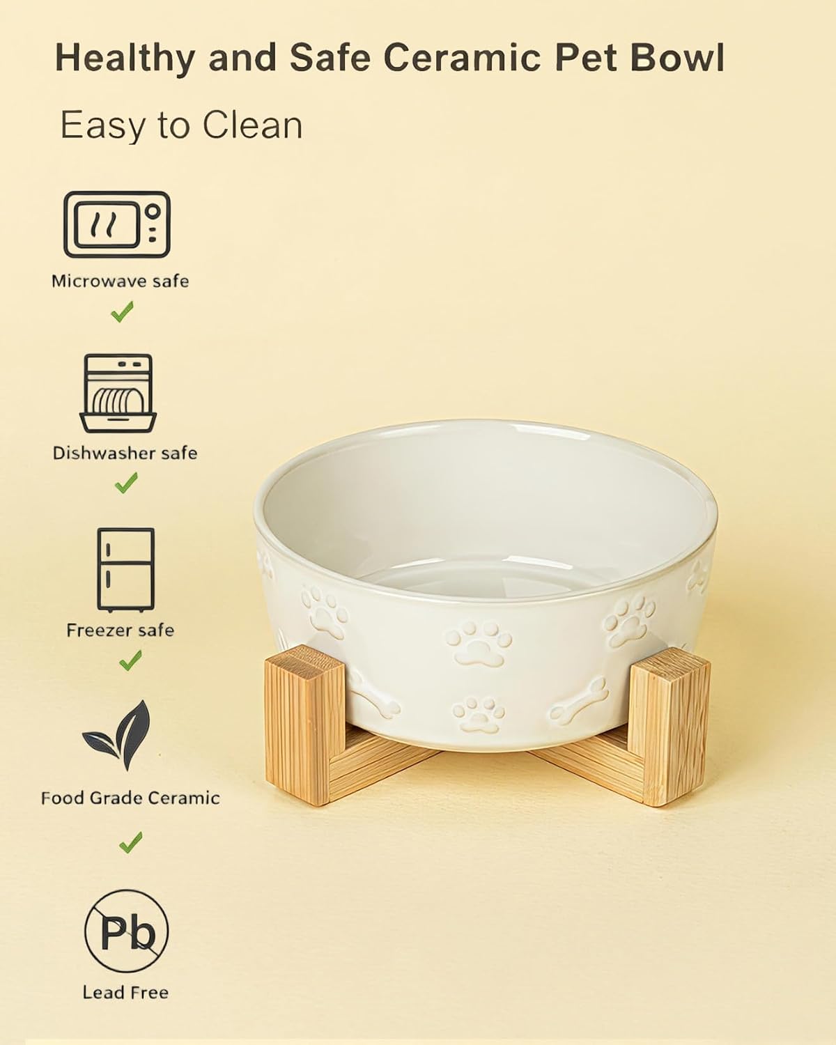 Detalle 2 de Ceramic Dog Bowl Set 5.5-inch