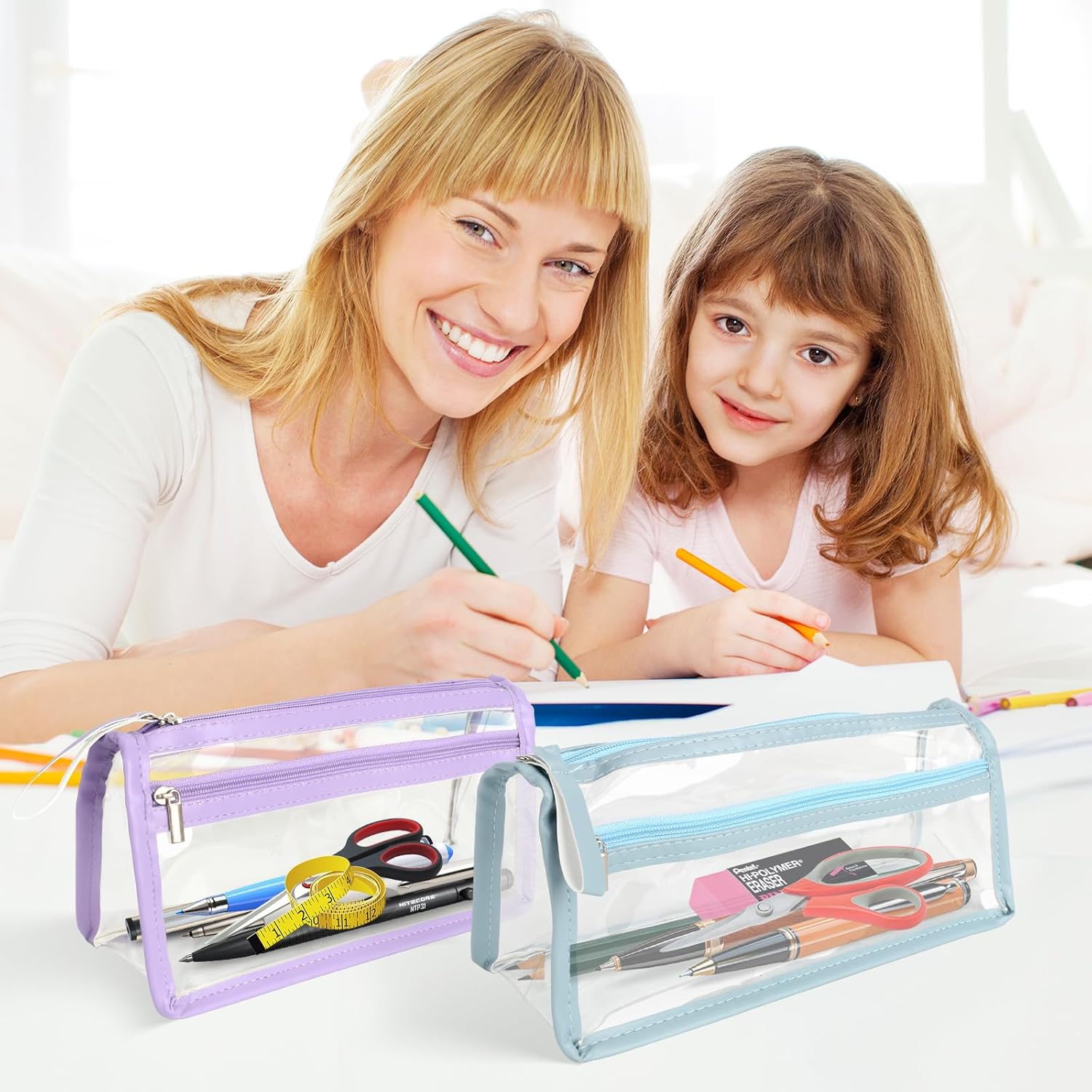 Thumbnail 6 de PVC Clear Pencil Case 2-pack, see-through, water-resistant ✏️