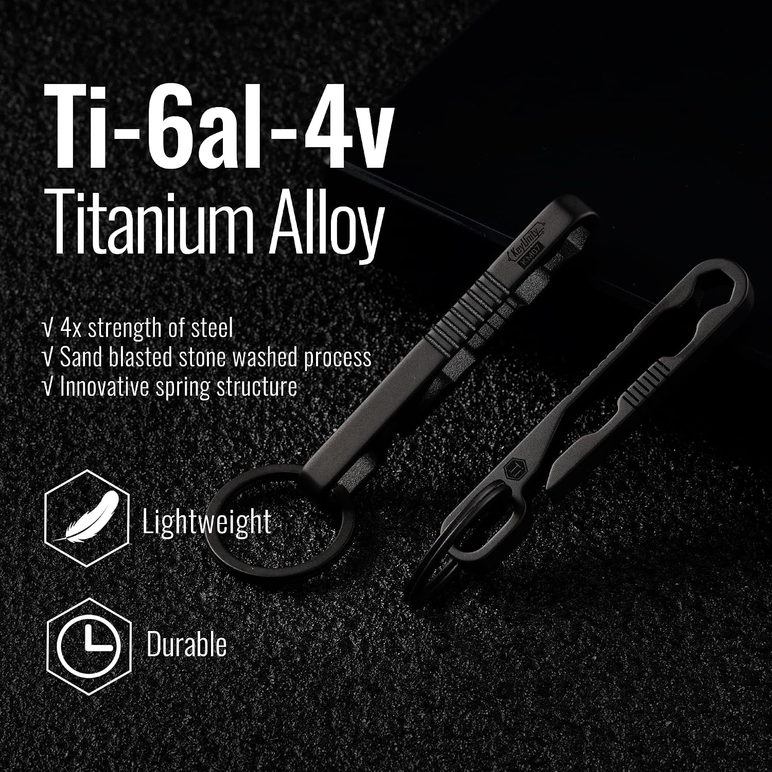 Thumbnail 2 de KeyUnity KM07 Titanium Keychain Clip