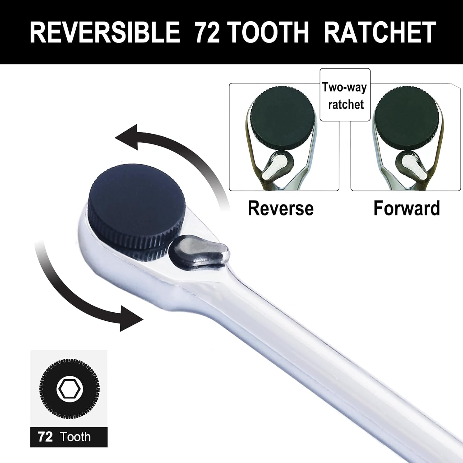 Thumbnail 3 de BAKESHU Chiave a cricchetto magnetica mini con punte (72 denti) per auto, bici e fai da te