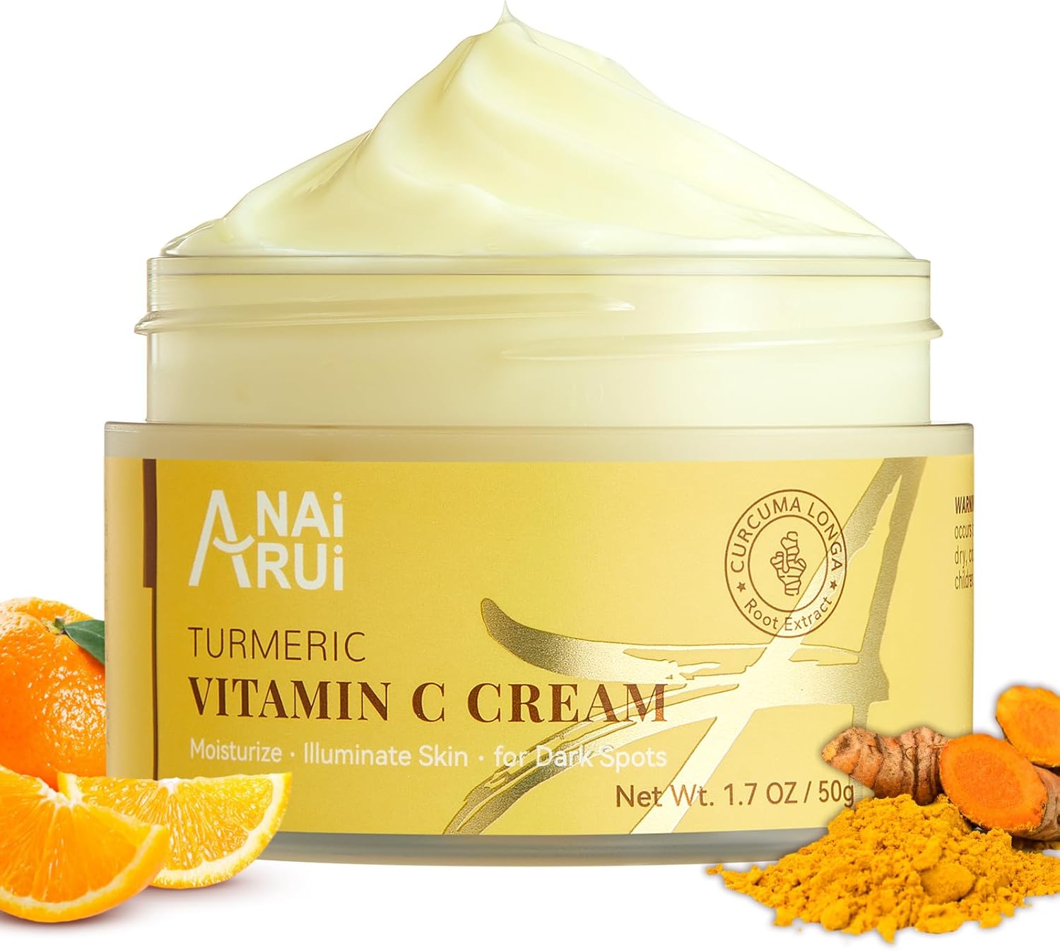 Detalle de ANAiRUi Crema viso alla curcuma e vitamina C con collagene (pelle secca) 50 g