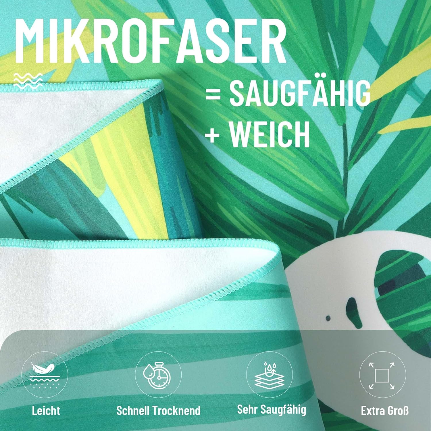 Thumbnail 3 de Pameil Telo Mare Microfibradi 90x180 cm: asciugamano mare in microfibra leggera e resistente alla sabbia