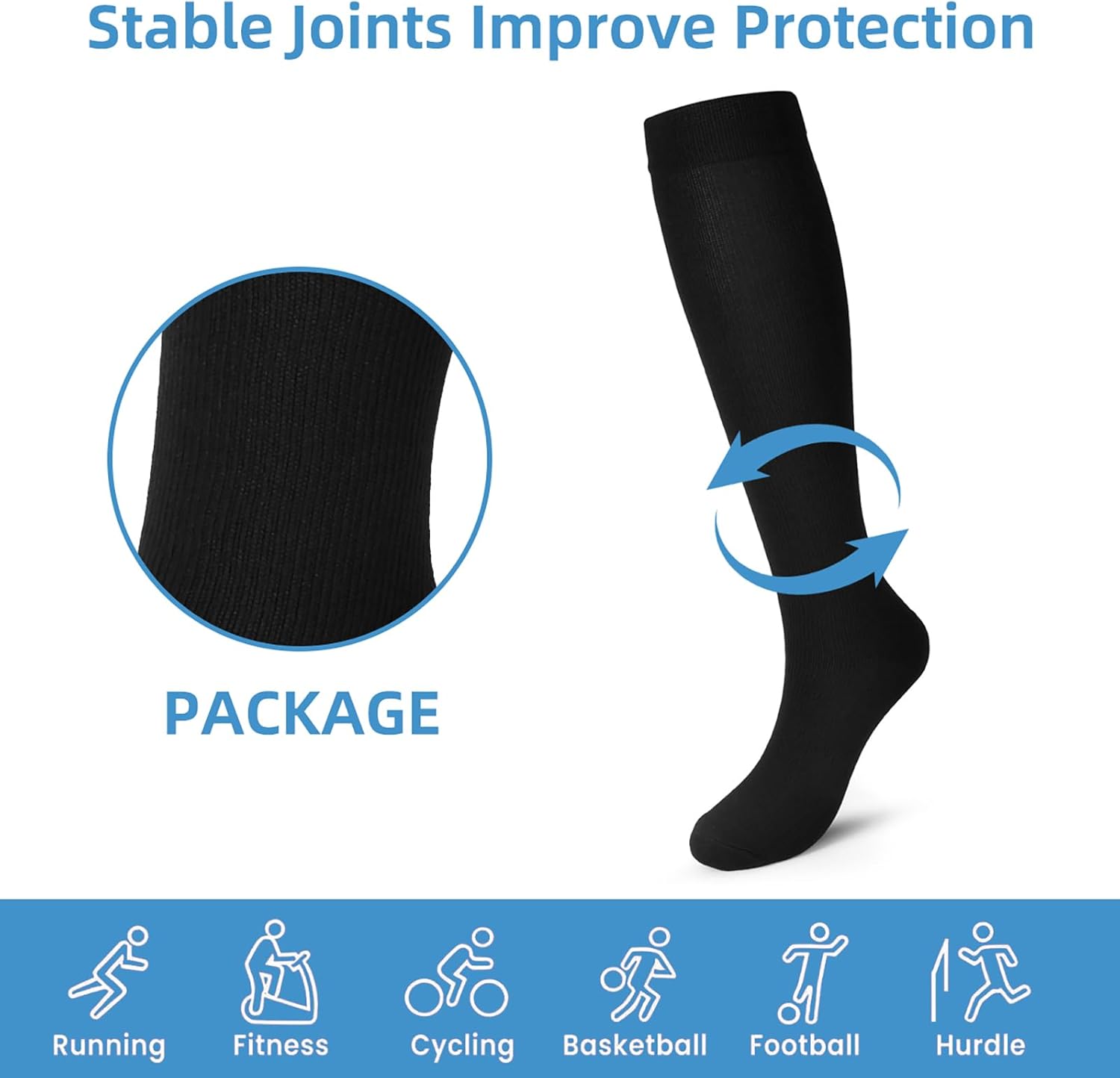 Thumbnail 1 de Losvcbcx 15–20 mmHg graduated compression socks (2/4/6/7 pairs) for women & men
