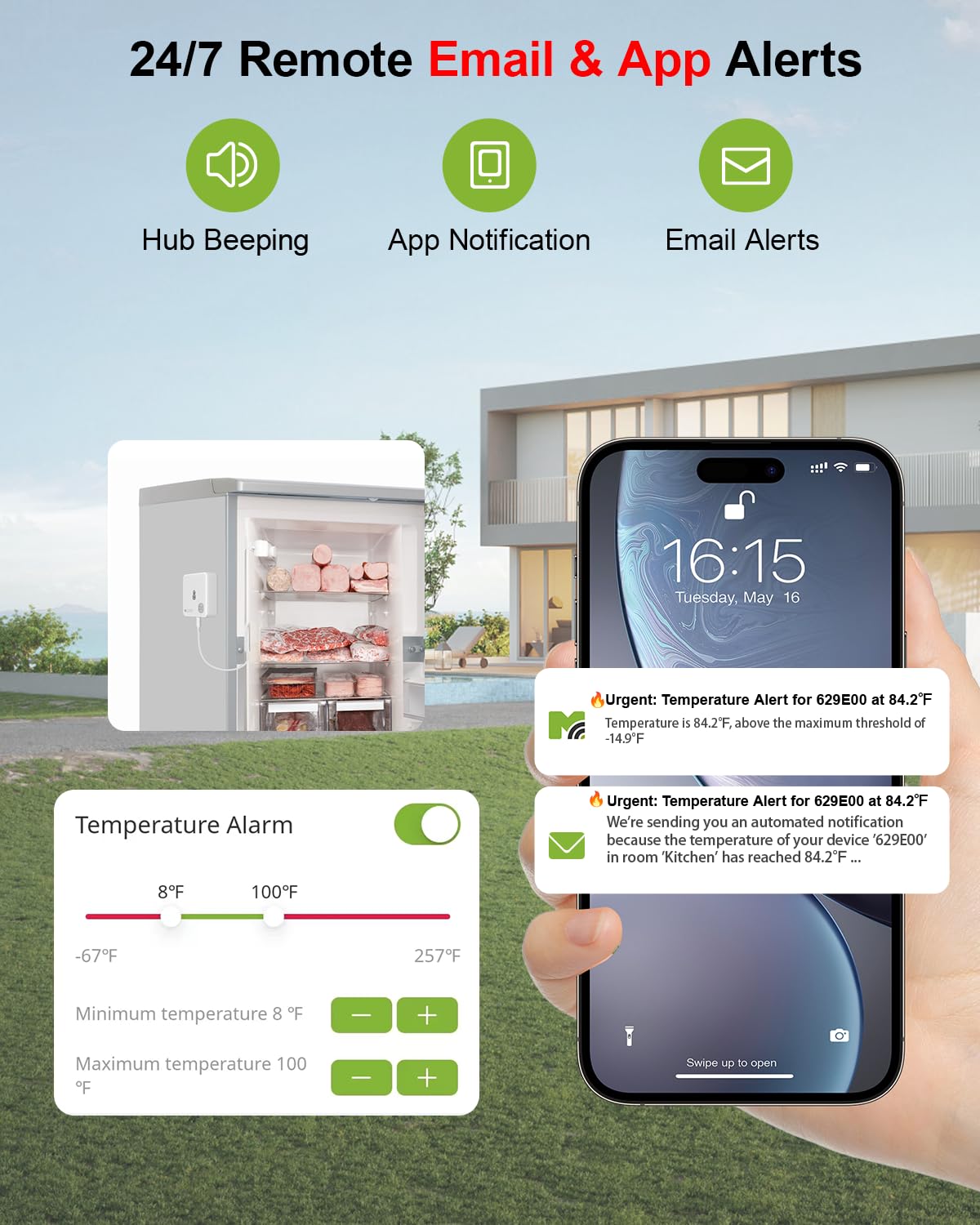 Thumbnail 1 de MOCREO WiFi Freezer Thermometer 2-Year 🌡️
