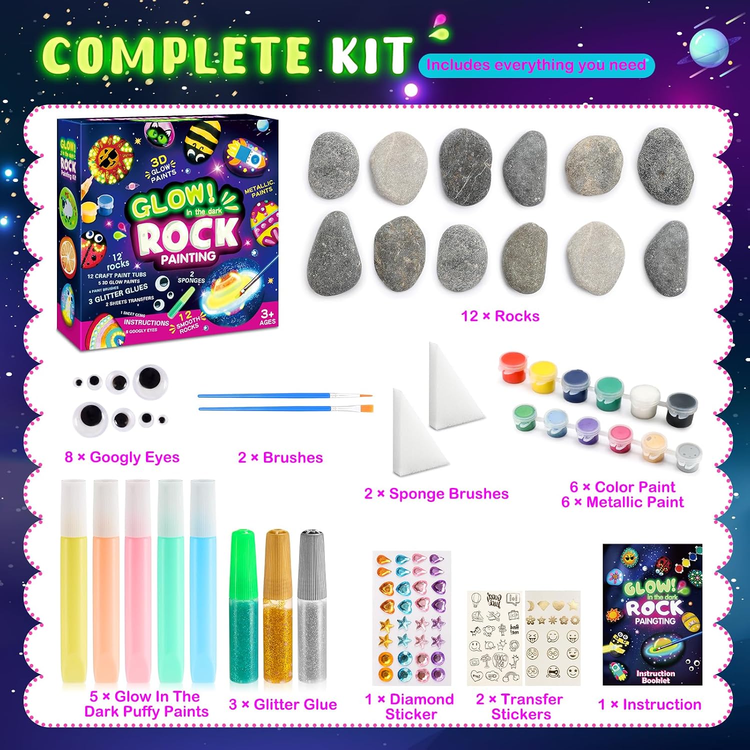 Thumbnail 4 de Kit pintura piedras para niños 4-12 años