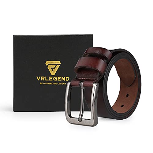 Thumbnail 6 de VRLEGEND ceinture homme en cuir véritable marron, 140 cm, largeur 3,8 cm