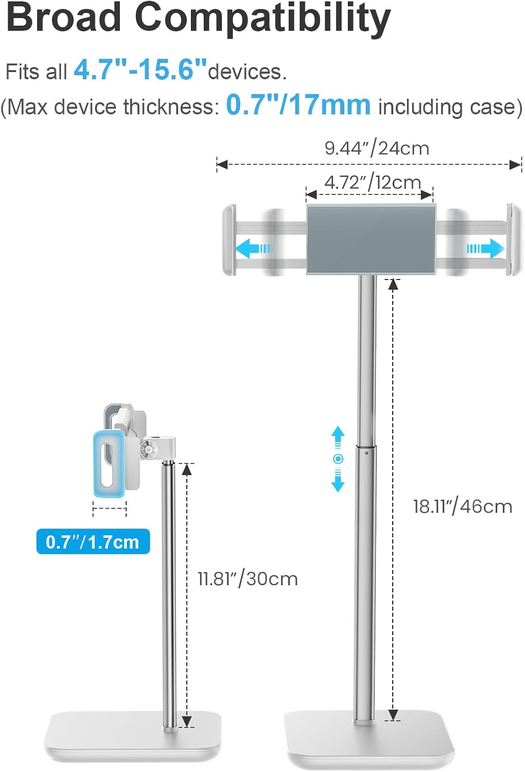 Thumbnail 3 de tounee TS2 Portable Monitor and Tablet Stand, Adjustable Height, 360° Rotation