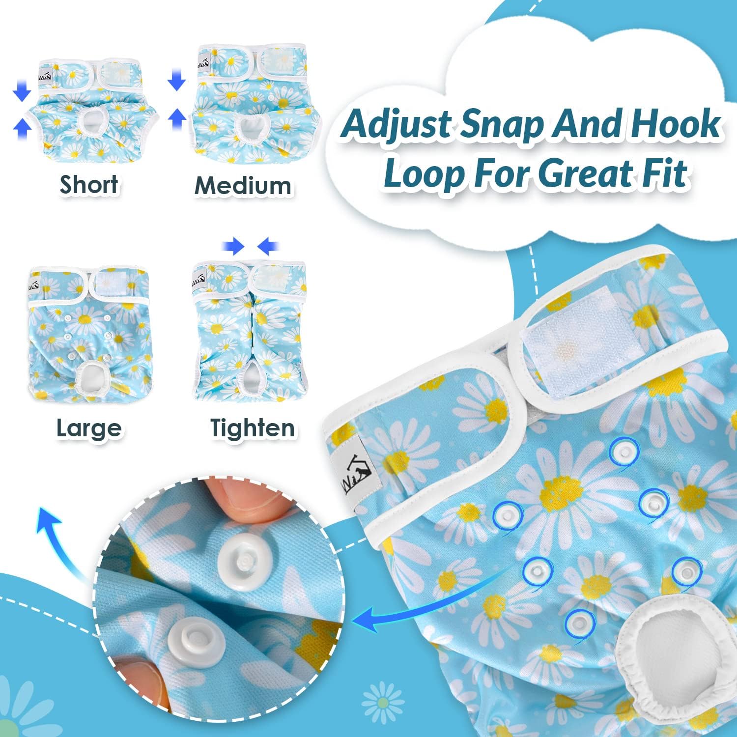 Detalle 2 de Eyein Large Reusable Dog Nappies