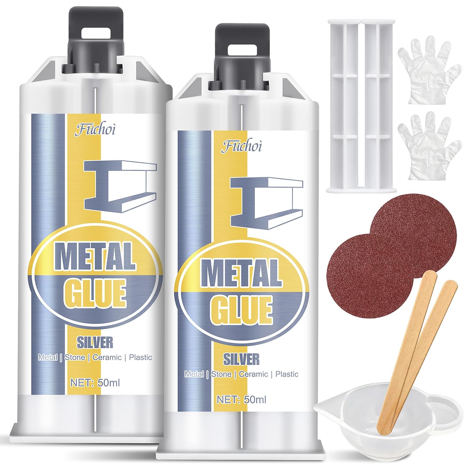 Detalle de Fuchoi Metalllim Extra Stark 100 ml, tvåkomponents epoxilim