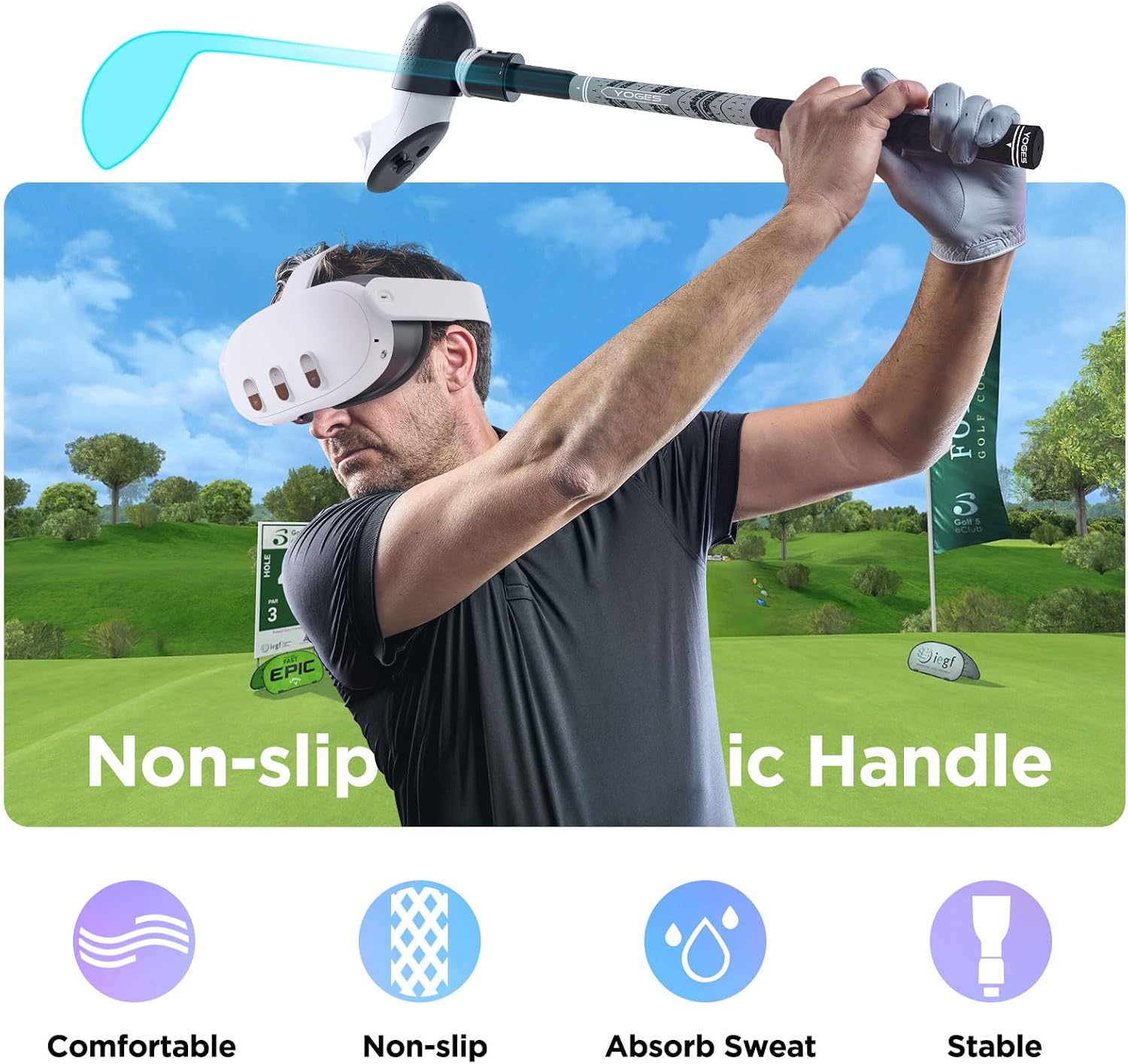 Thumbnail 5 de YOGES VR Golf Club Attachment for Quest 3