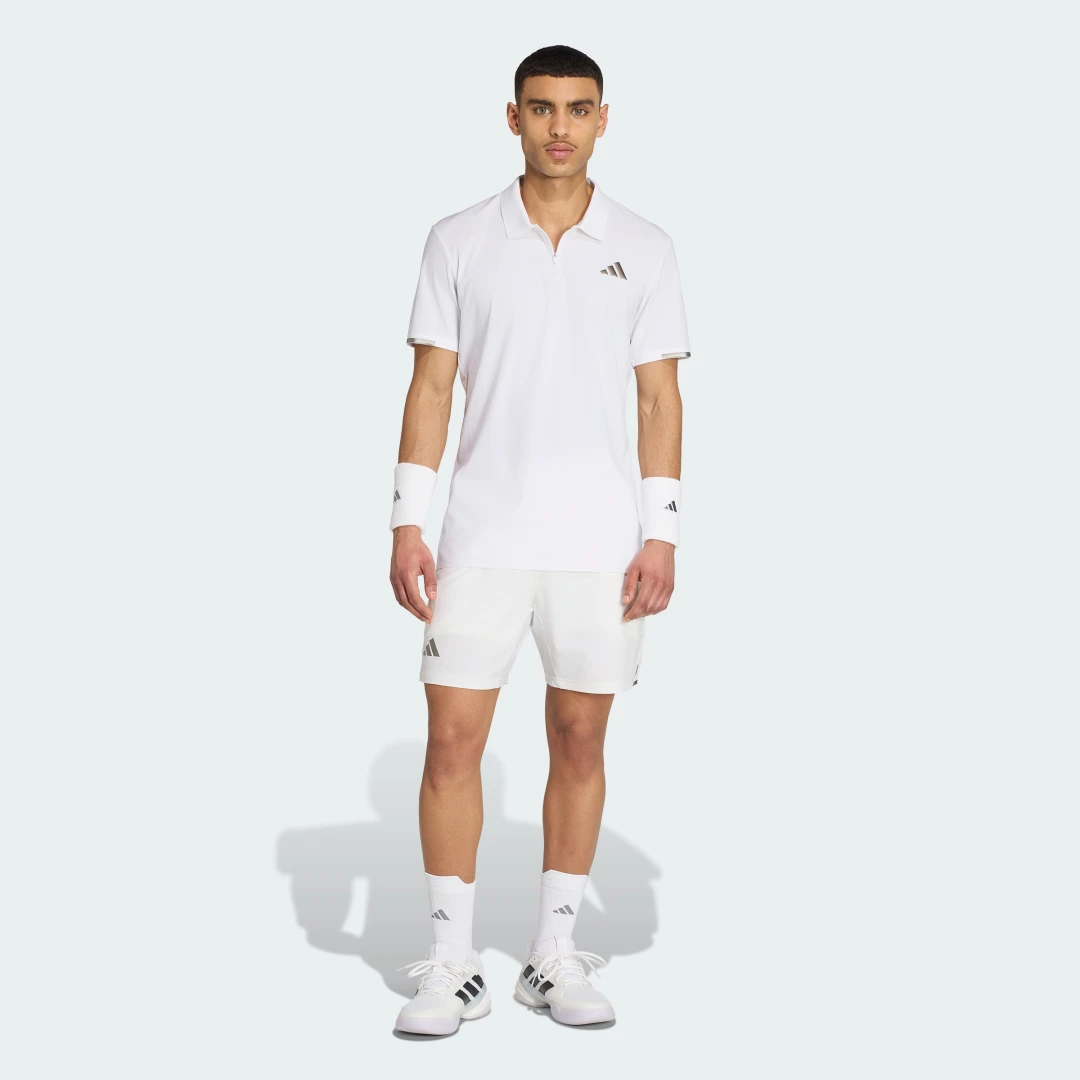 Detalle de Conjunto Pantalón corto de tenis con pantalón interior Climacool de Adidas – Blanco