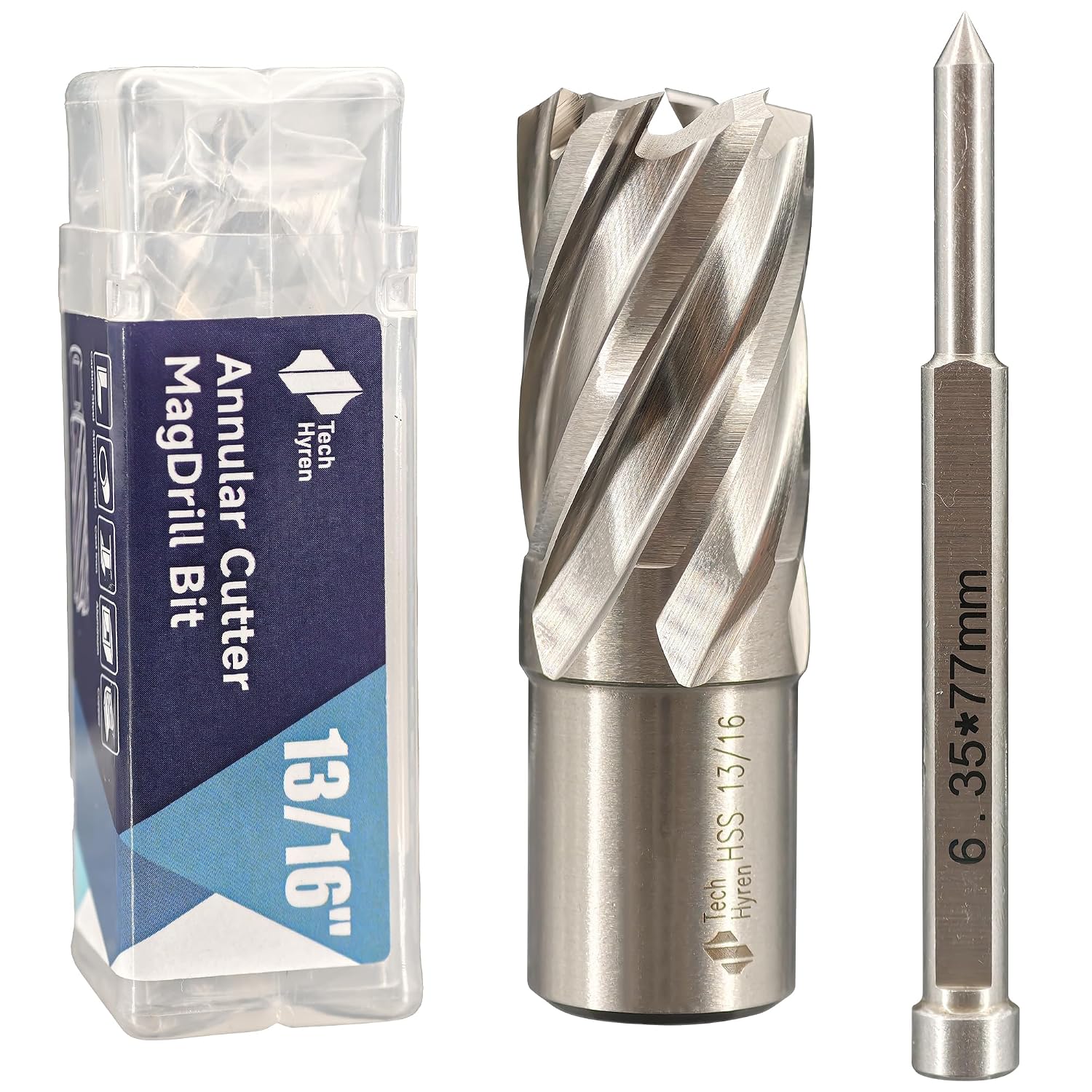 Detalle de Tech Hyren M2 HSS Annular Cutter, 13/16-Inch, 1-Inch Depth, 3/4-Inch Weldon Shank