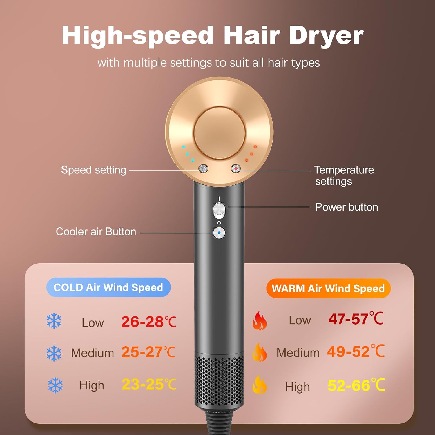 Thumbnail 1 de Ionic Hair Dryer 2000W with 110000 r/min Brushless Motor and NTC Smart Temp Control