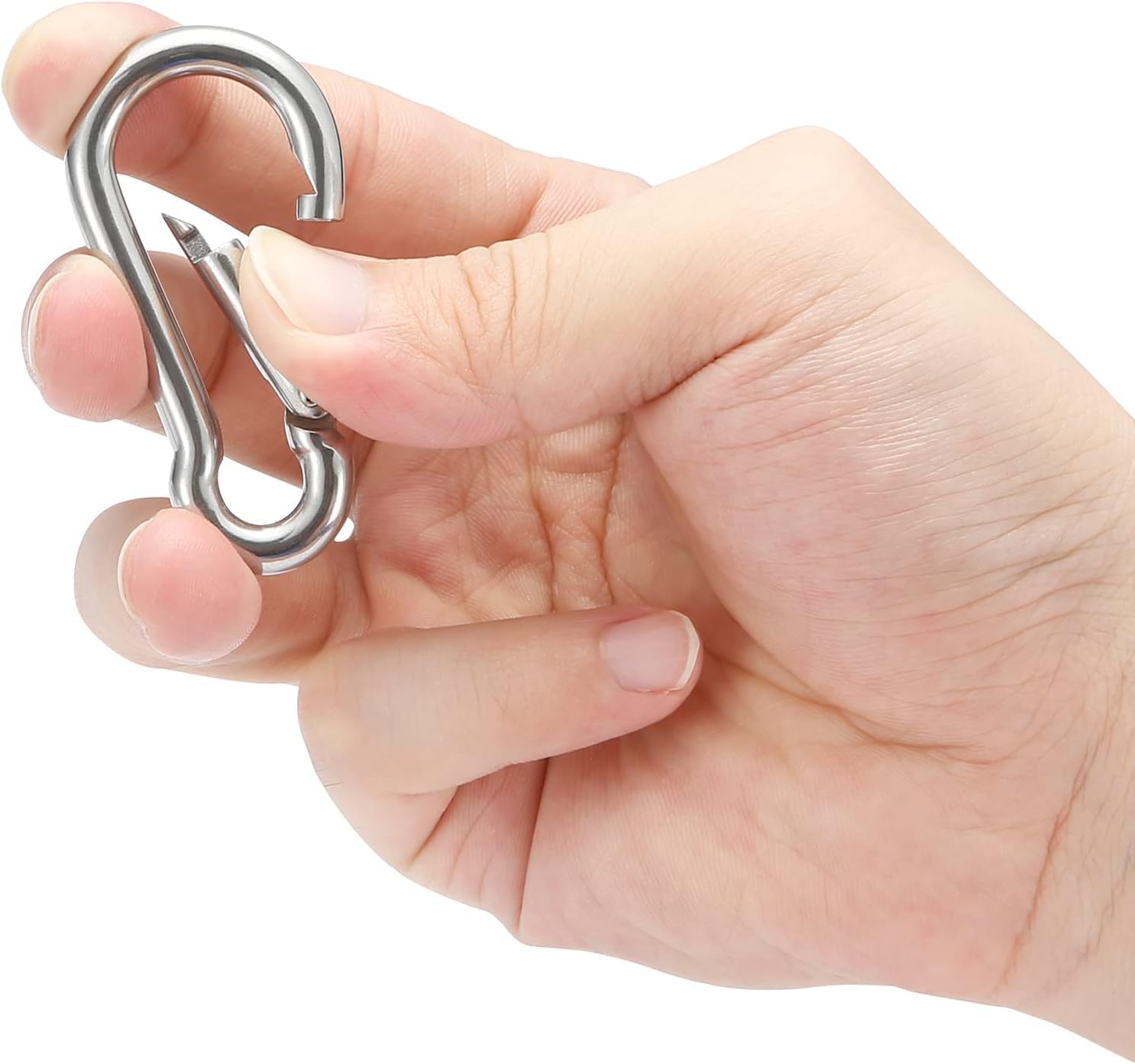 Thumbnail 3 de Sprookber 2.25 inch Stainless Steel Spring Snap Hook Carabiner Set — 6-Pack (304 Stainless)