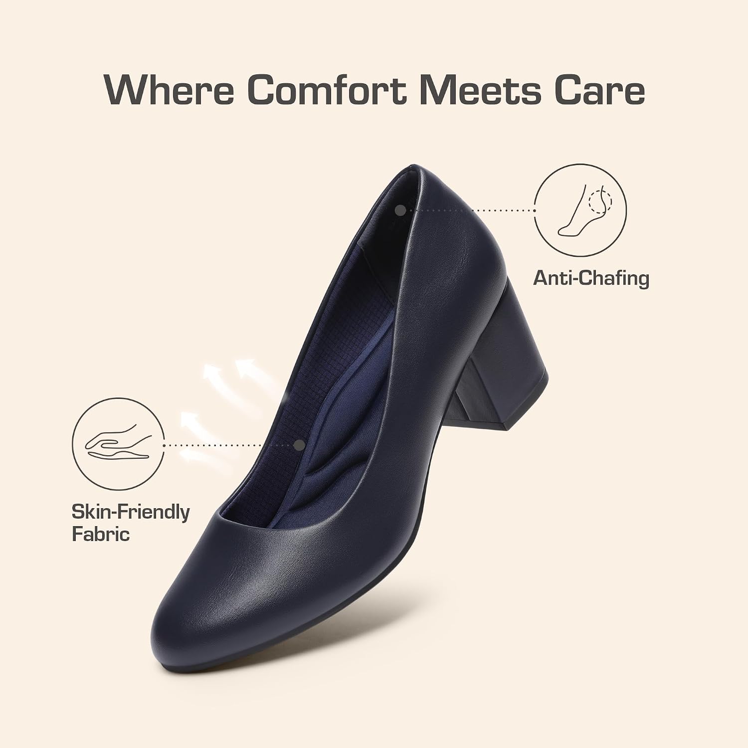 Thumbnail 6 de DREAM PAIRS Women's Block Heel Pumps with 3D Cushioned Insole, 2.24-Inch Heel