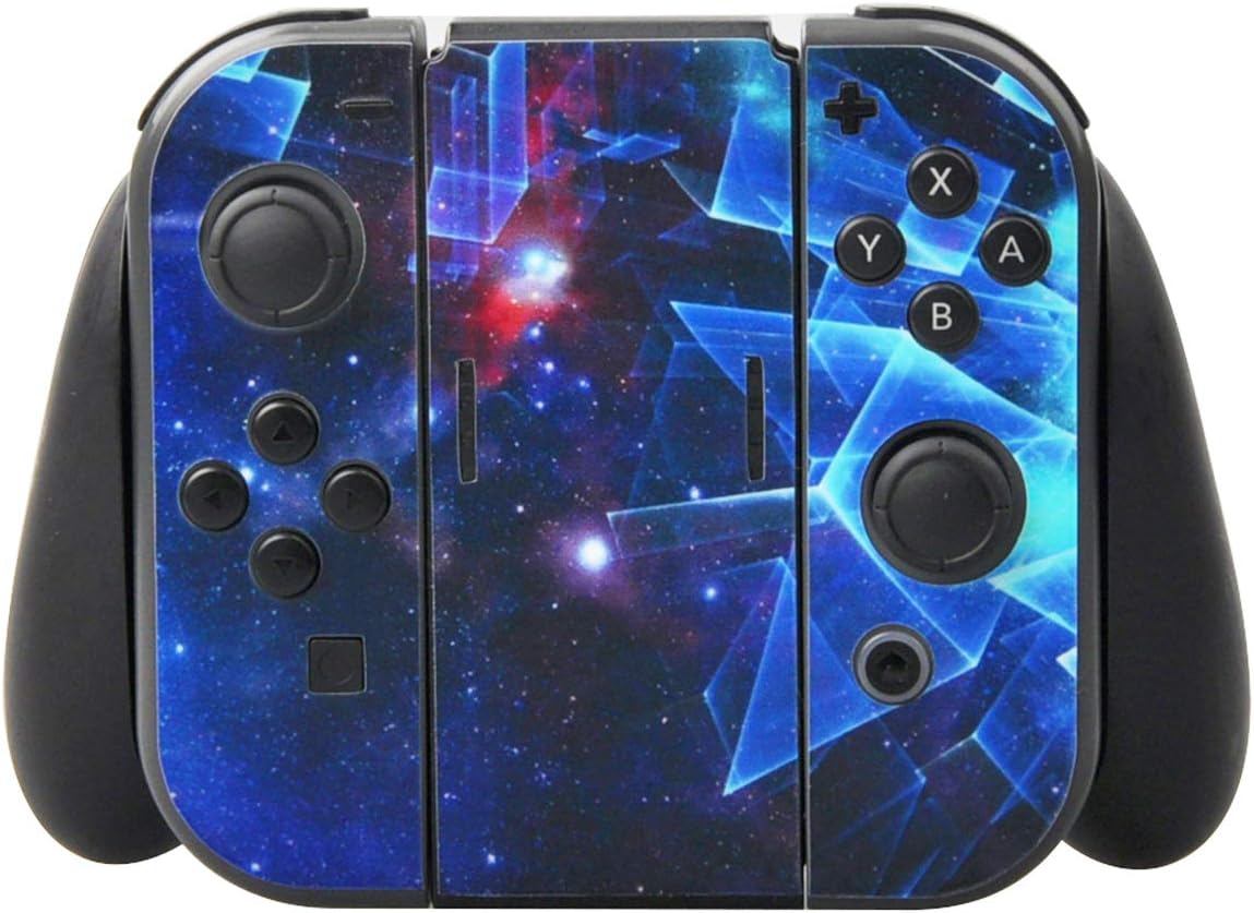 Detalle 2 de eXtremeRate Multidimensional Galaxy Print Decals for Nintendo Switch – Full Skin Set with Screen Protectors and Dock Coverage