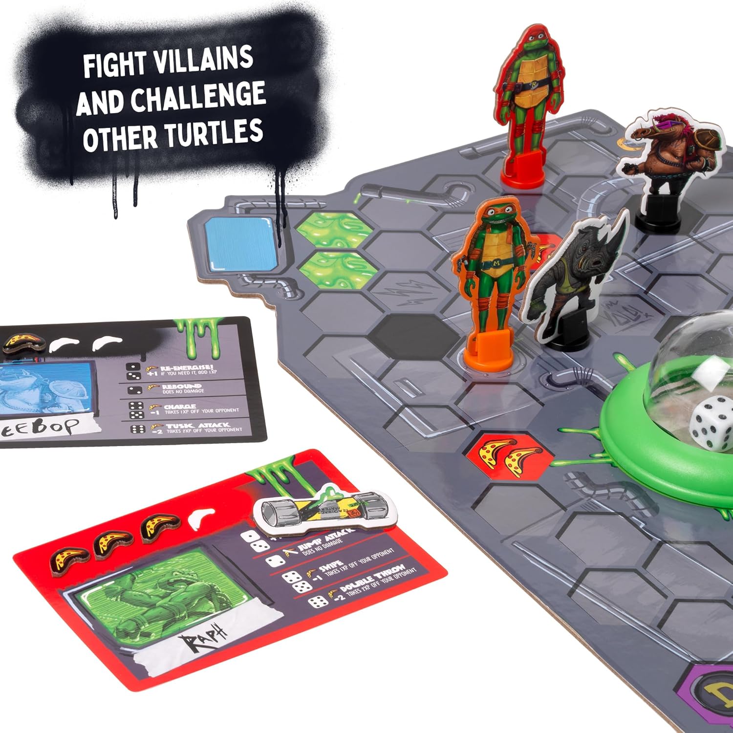 Detalle 2 de Ideal | Teenage Mutant Ninja Turtles: Sewer Battle Pressmatic Game – Family Fun for 2–7 Players