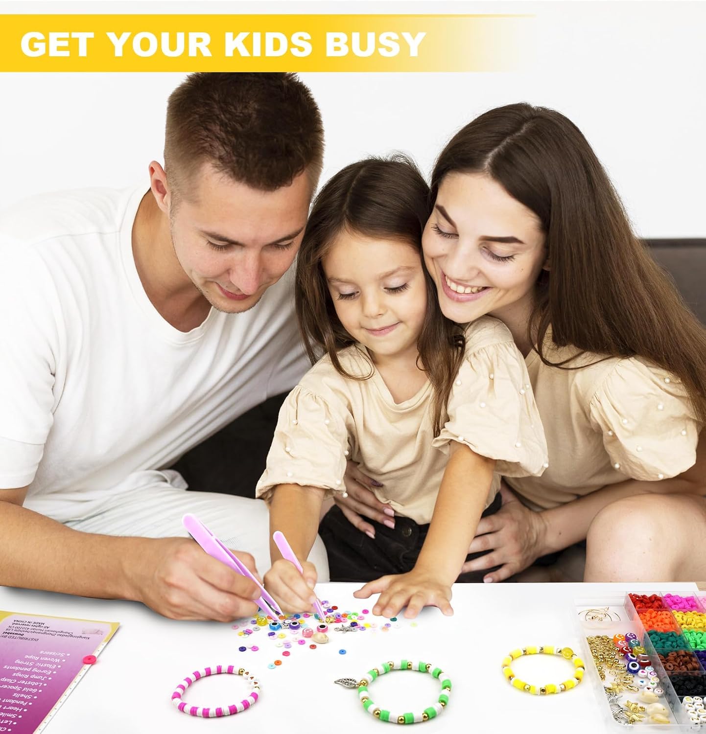 Detalle de Dowsabel DS-CLAY1B Bracelet Making Kit with 5,000 Beads and Charms