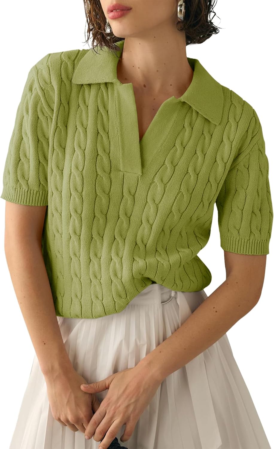 Thumbnail 4 de Imily Bela Cable Short Sleeve Sweater