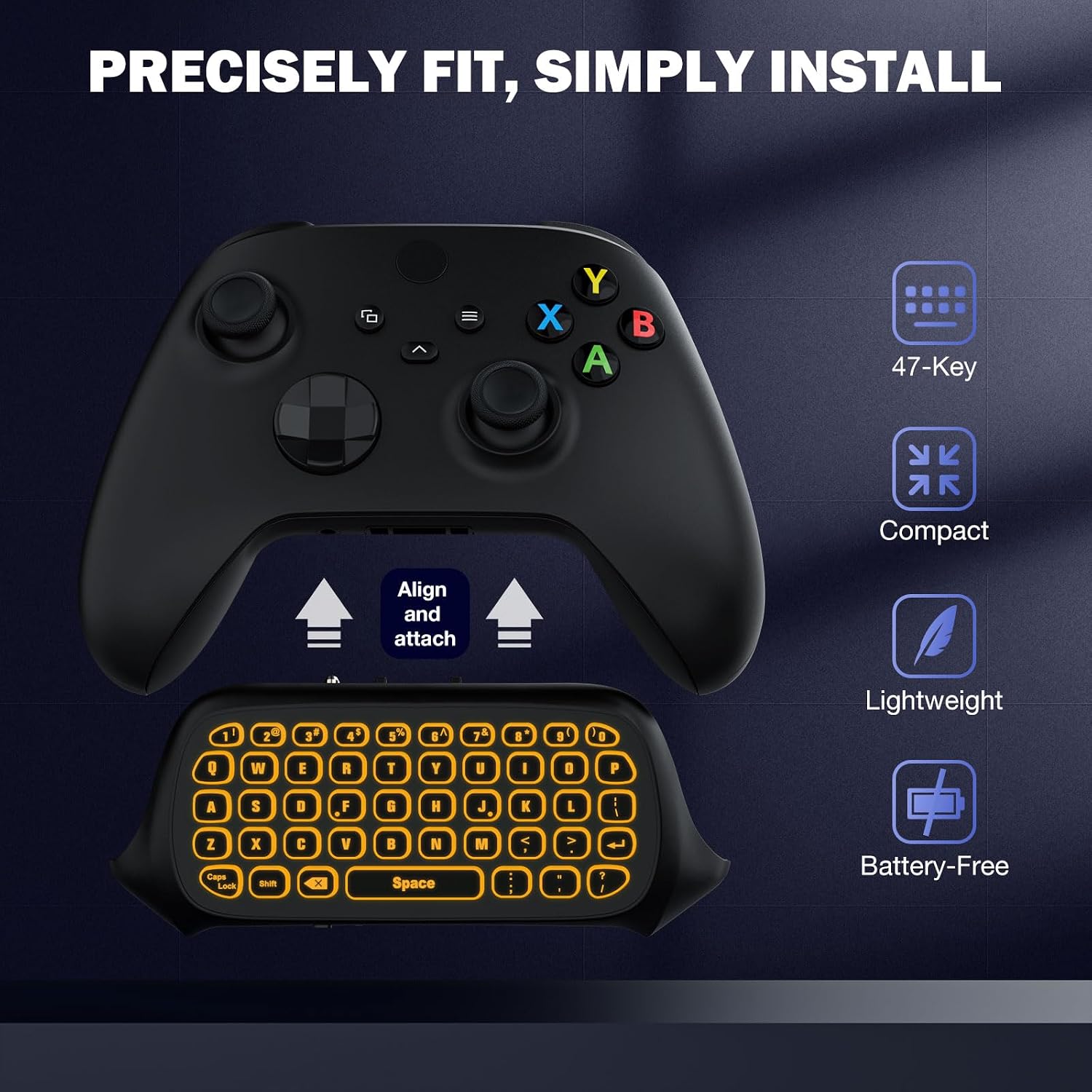 Detalle 2 de MoKo RGB Backlit Keyboard for Xbox Wireless Chatpad with 2.4G Receiver