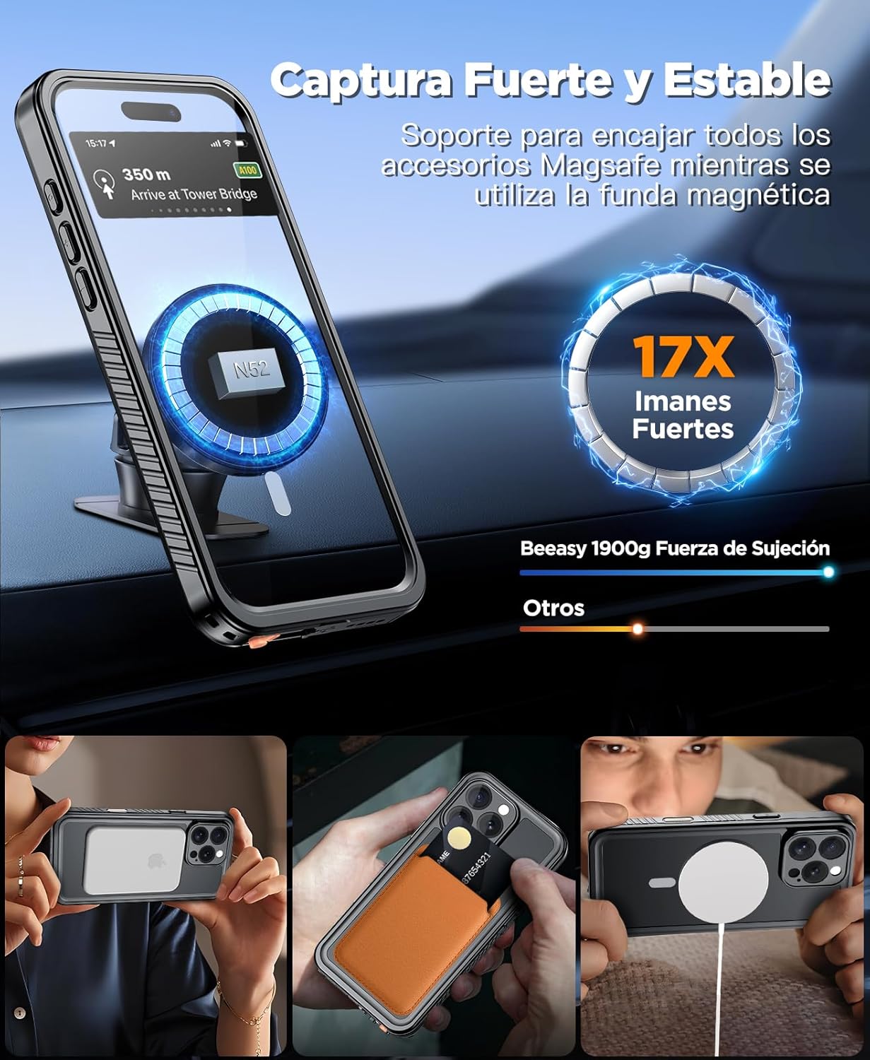 Thumbnail 4 de Beeasy Funda iPhone 16 Pro Max Impermeable 360