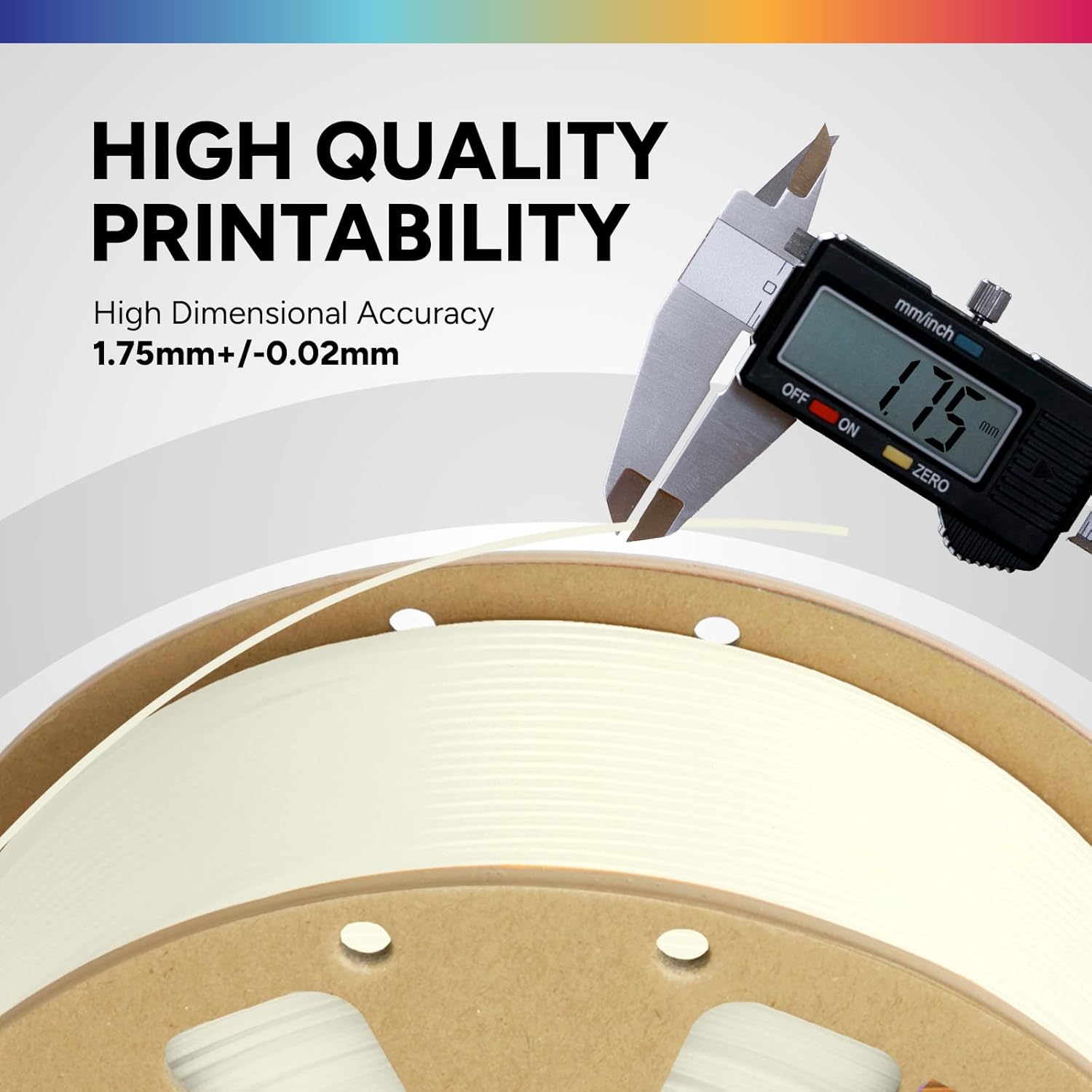 Detalle de OVERTURE PLA 1,75 mm glow-in-the-dark Filament – 1 kg Spule, Maßgenauigkeit +/-0,02 mm