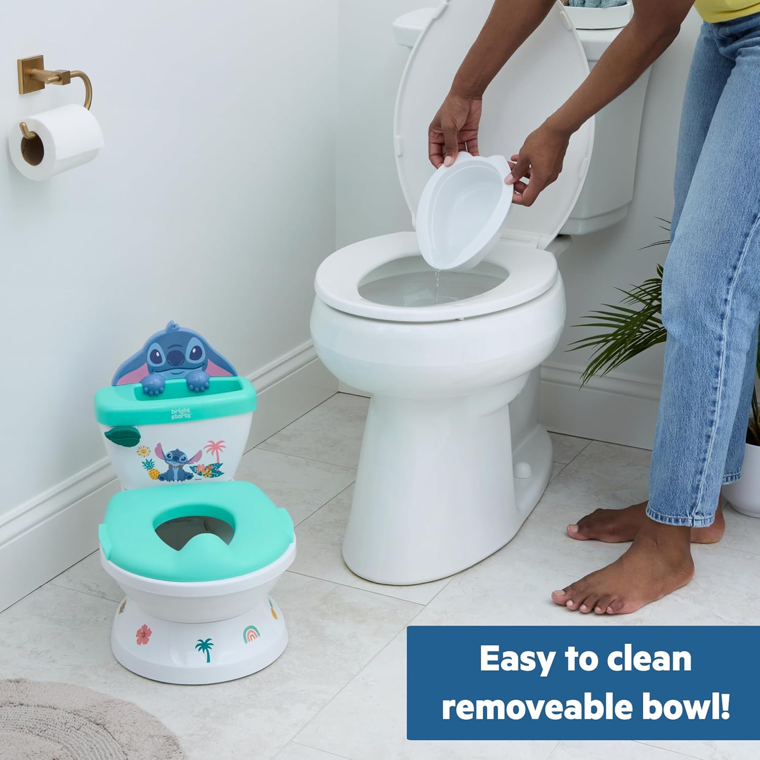 Thumbnail 5 de Disney Baby Stitch My Size Töpfchen von Bright Starts – 2-in-1 Trainingstöpfchen mit Spülgeräusch