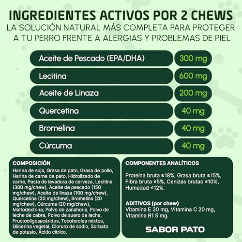 Detalle de Alivio Alergia Perros de Acevit Nutrition 150 uds: suplemento inmunológico y de piel para mascotas