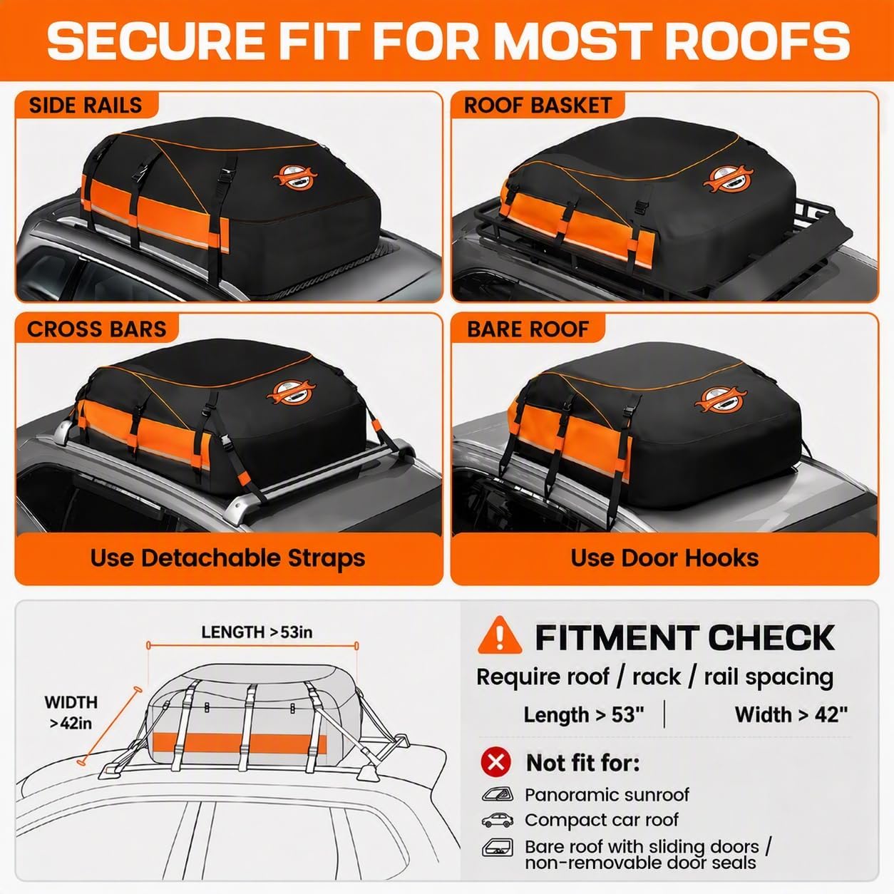 Detalle 2 de Sailnovo Rooftop Cargo Carrier 20 Cubic Feet